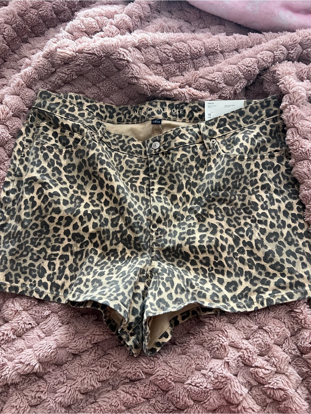 AE high rise cheetah shorts
